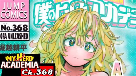 My hero academia 368 cover. Story. My Hero Academia ( 僕 ( ぼく) のヒーローアカデミアBoku no Hīrō Akademia?) is a manga series serialized by Shonen Jump and written by Kohei Horikoshi. The series has been adapted into an anime series and three movies, as well as spawning the prequel series Vigilantes and spinoffs: School Briefs and Team-Up Missions . 