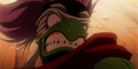 My hero academia villains spinner.  Spinner barely dodges a Meta Liber...