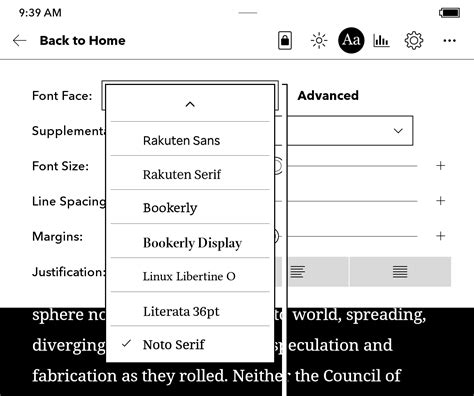 My kobo app will not respond to font sizing. The kobo I am…