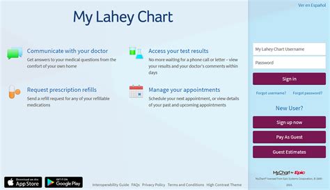 My lahey chart app. Access your test results No more waiting for a phone call or letter – view your results and your doctor's comments within days; Request prescription refills Send a refill request for any of your refillable medications; Manage your appointments Schedule your next appointment, or view details of your past and upcoming appointments 