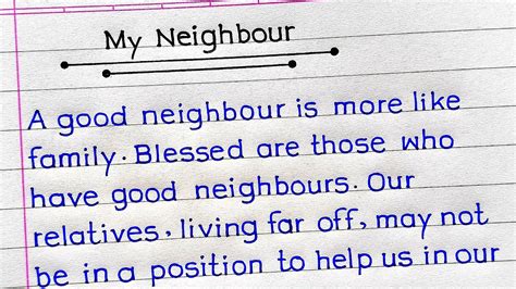 My neighbour essay for class 3.  My Neighbor Essay | Short Essay Middle Class...