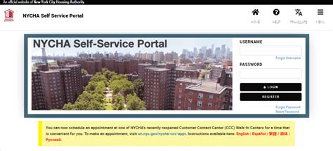 NYCHA Portal is an online portal for New York City Public Housing residents to access their information, submit and track service requests, and receive important notifications from the New York City Housing Authority (NYCHA). The portal provides a secure, single sign-on environment for residents to access their information and take advantage of .... 
