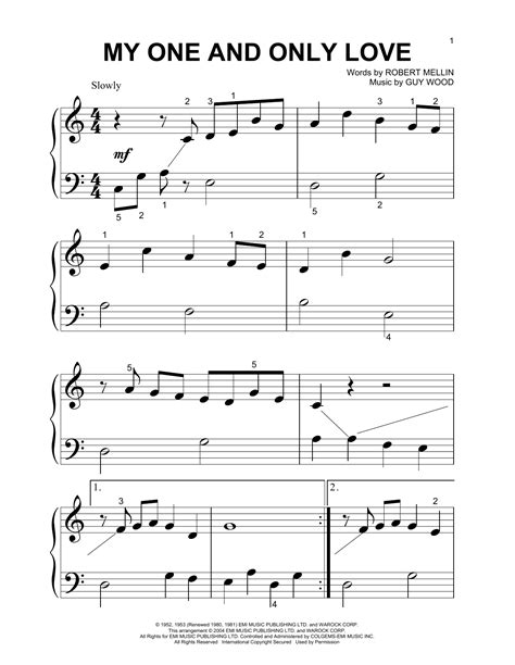 My one and only love Sheet music for Piano (Solo) Musescore.com