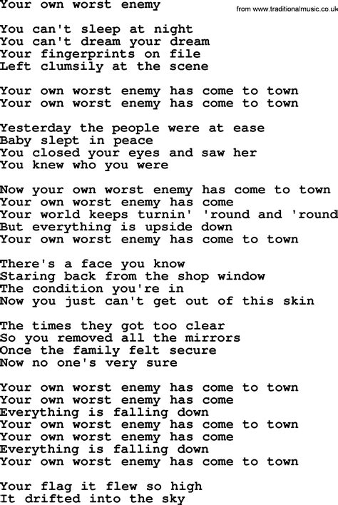 My own worst enemy lyrics. Things To Know About My own worst enemy lyrics. 
