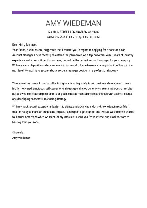 My perfect cover letter. Cover Letter Example 2: Changing Careers. Blending a formal background in marketing with proven success in retail sales and customer service roles, I am looking to transition into public relations and believe I would make a great fit for the advertised position of Public Relations Specialist at your company. 