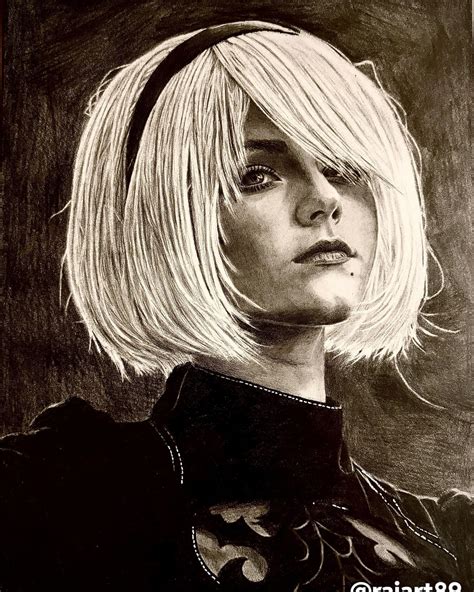 My recent drawing of 2B from NieR Automata. r/gaming