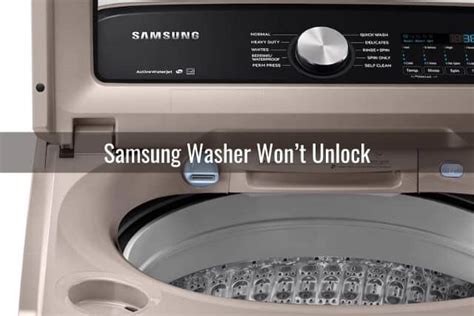 My samsung washer won't unlock. A red key light has come on my washer panel and the door won’t unlock. And Turning it off and on and unplugging - Answered by a verified Appliance Technician. ... Ok, are you new to samsung washers? Just some info on how they work. Sometimes the clothes may be hot after a cycle. It keeps the door locked as a safety but it should … 