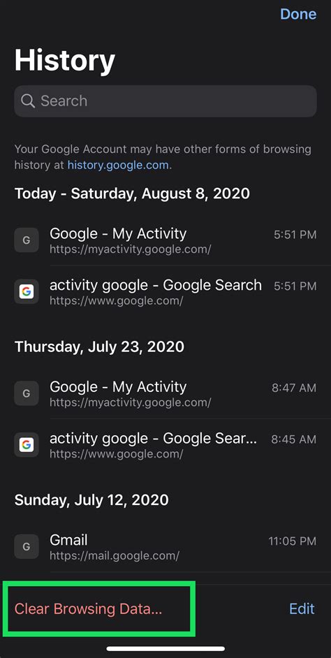 You can delete a specific activity, or delete your Search history from a specific day, a custom date range, or all time. On your computer, go to your Search history in My Activity. Choose.... 