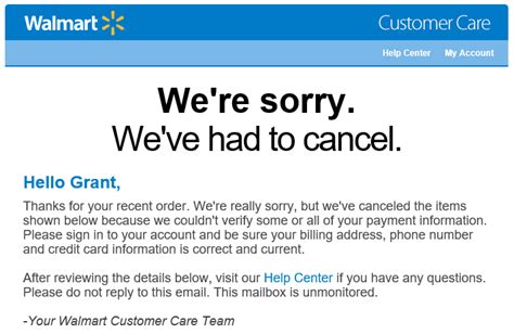 My walmart order was cancelled. I only ever shop at Walmart like twice year in person. But tried their online which sucks btw. It took like 3 weeks for the 2 items I ordered to arrive when initially it showed delivery dates of 2-4 days. Anyways, canceled after 17 days and got refunded only for both item to arrive few days later. I tried calling and the idiot rep had no idea ... 