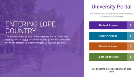 My.gcu.edu login. The Student, Faculty, and Parent Gateway Portal. For additional technical assistance please navigate to support.gcu.edu . 