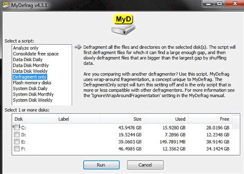 MyDefrag for Windows