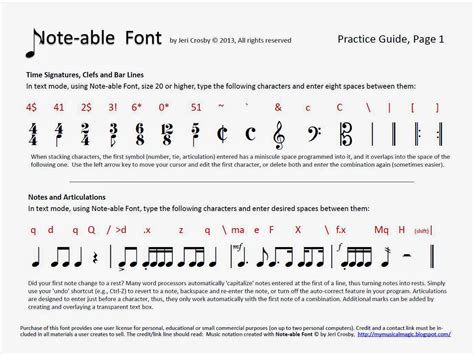 MyMusicalMagic Music Notation Solutions Noteable Font and Music Notation and Symbols Clip Art