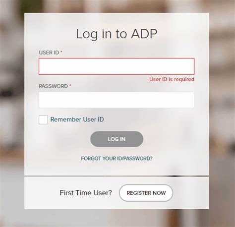 Myaccessadp. From the Login Page, select First Time User? > Register Here. Begin Registration. Verify Identity. Get User ID and Password. Select Security Questions and Answers. Enter Contact Information. Enter Activation Code. Review and Submit your information. Note: Once registered, you can log on and manage your account information to keep it accurate. 