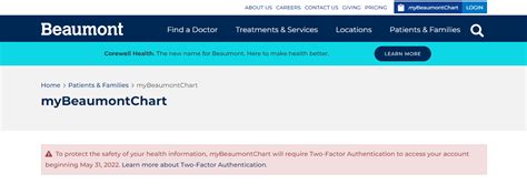 Mybeaumontchart mobile app. Communicate with your doctor Get answers to your medical questions from the comfort of your own home Access your test results No more waiting for a phone call or letter – view your results and your doctor's comments within days 