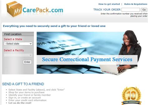 Visit MyCarePack.com and enter the confirmation number or inmate number. You can also live chat with a customer service representative during regular business hours—Monday-Friday, 7:30 a.m.-11 p.m. CST and Saturdays, 10 a.m.-4 p.m. CST. Call 866-643-9557 any time day or night to access our automated system.