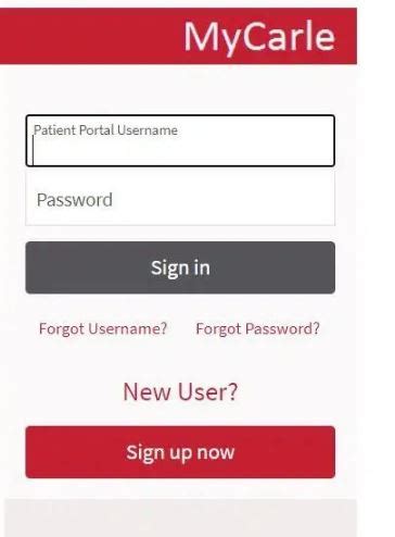 The doctor or other healthcare professional can be looked up by anyone using the search box on the following page. Click the account link in step three to get to the Mycarle login. Entering their patient password and username in the login screen and clicking Sign In will allow them to access the patient portal.. 