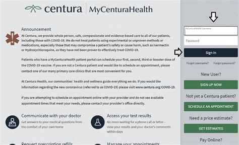Mycenturahealth portal. The MyCenturaHealth patient portal offers patients multiple ways to access their electronic medical records (EHR), find doctors, fill prescriptions, and more. All of these things are sent through secure online messaging. In the following article, you will learn how to reset your username, registration, and password. Registration procedure 