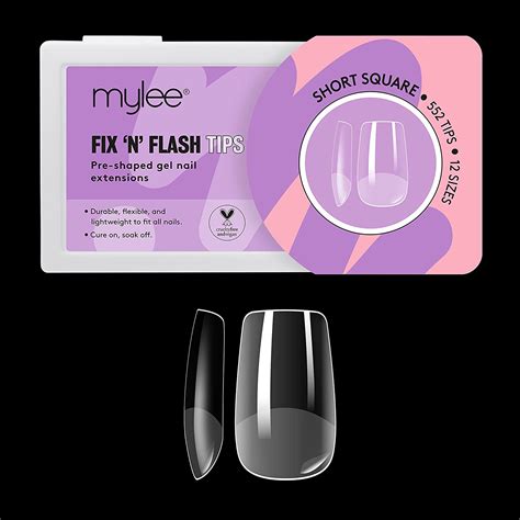 Mylee Fix N Flash Soft Gel Tips - Short Square - Amazon