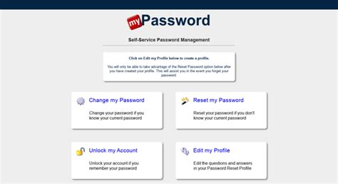 Self-Service Password Reset; Password Management Guide; You have r