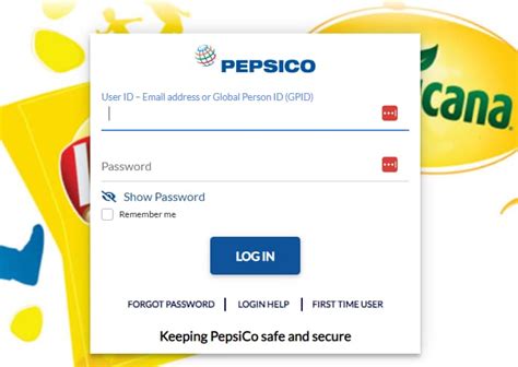 FOR AUTHORIZED USERS ONLY This system and all related information accessed thereby is the property of PepsiCo, Inc., and is for the sole use of those persons …. 