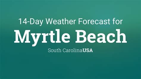 Statistics by months for recent years. Information about the neighboring resorts. Weather forecast in Myrtle Beach for a week. Water temperature in Myrtle Beach right now ... Oct 14: 24.3°C: 23.7°C: Oct 15: 24.0°C: 23.4°C: Oct 16: ... * Fact - Actual value of water temperature ** Average - Average water temperature on this day in past years ...