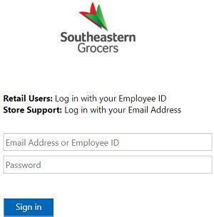 Reset your password for your external access account at Southeastern Grocers, a leading supermarket chain in the Southeast.