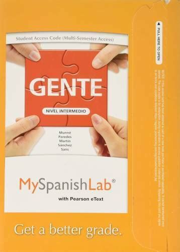 Myspanishlab with pearson etext access card for gente nivel intermedio multi semester access. - Nace coating inspector exam study guide.