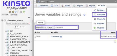 Mysql host. Nov 4, 2010 · If using MySQL Workbench, simply look in the Session tab in the Information pane located in the sidebar. Easiest way is probably using command status; In the output you'll find database, user, host and port: If you use phpMyAdmin, click on Home, then Variables on the top menu. Look for the port setting on the page. 