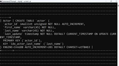 Mysql show create table