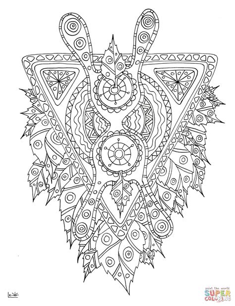 Mythical Creature With Tribal Pattern Coloring Page Free Printable Coloring Pages