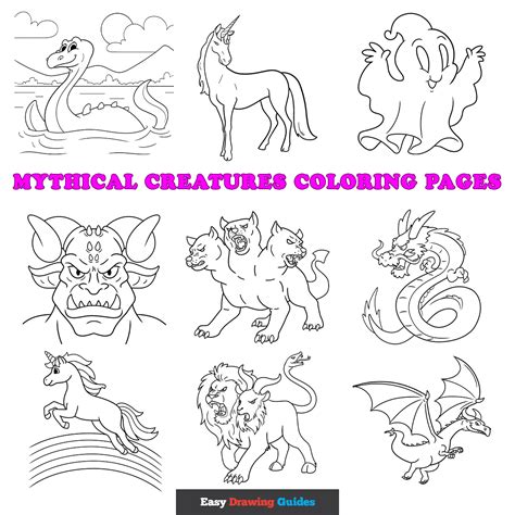Mythical Creatures Coloring Sheets