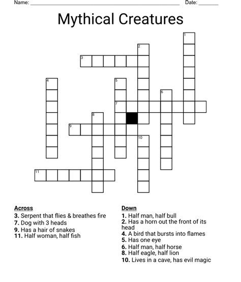 Crossword Clue Answers. Find the latest crossword clues from New York Times Crosswords, LA Times Crosswords and many more. Enter Given Clue. Number of Letters (Optional) ... Mythical monster's loch 3% 4 YETI: Mythical Himalayan 3% 5 NIOBE: Mythical weeper 3% 3 .... 