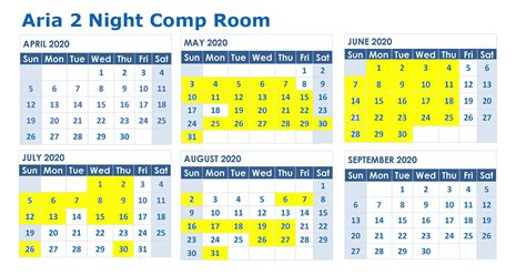 Myvegas Comp Room Calendar 2022