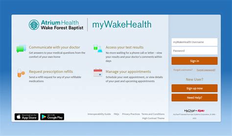 Mywakehealth.org login page. Atrium Health Wake Forest Baptist Patients: Please continue using MyWakeHealth.org as your patient portal. 