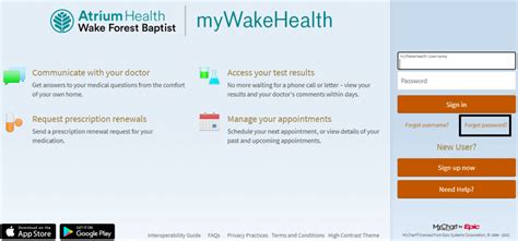 Atrium Health Wake Forest Baptist Patients: Please continue using MyWakeHealth.org as your patient portal. 