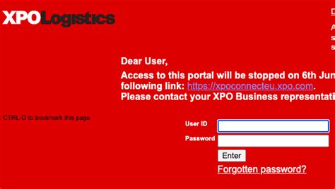 XPO Logistics. Forgot your password? Don'