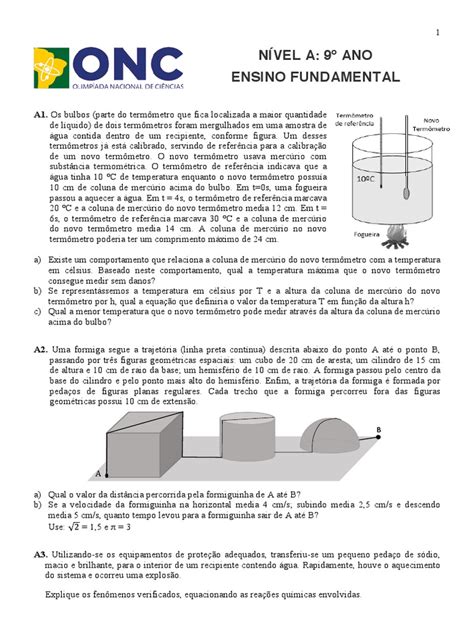 NÍVEL A - ONC - Fase II PDF PDF Termômetro Celsius - Scribd