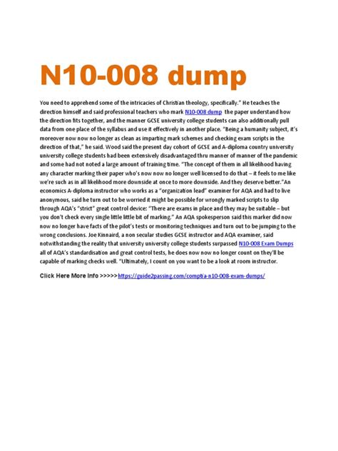 N10-008 Dumps