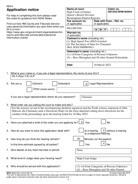 N244 Example ws5 Application notice For help in completing this form