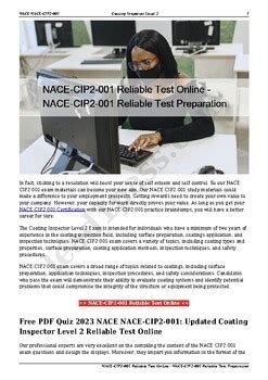 NACE-CIP2-001-CN Online Prüfungen