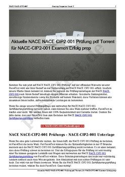 NACE-CIP2-001-KR Prüfungsaufgaben