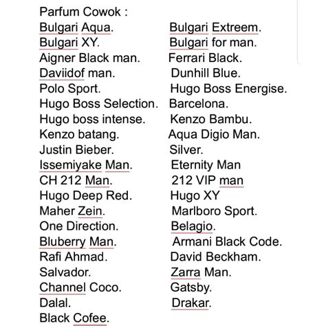 Nama Nama Bibit Parfum - wintechmobiles.com