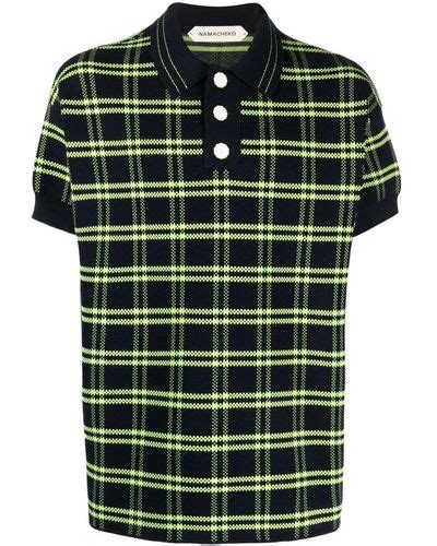 NAMACHEKO Check-pattern Polo Shirt in Green for Men Lyst