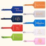 Name and Monogram Leather Luggage Tag Bag Tags - muktibox.com