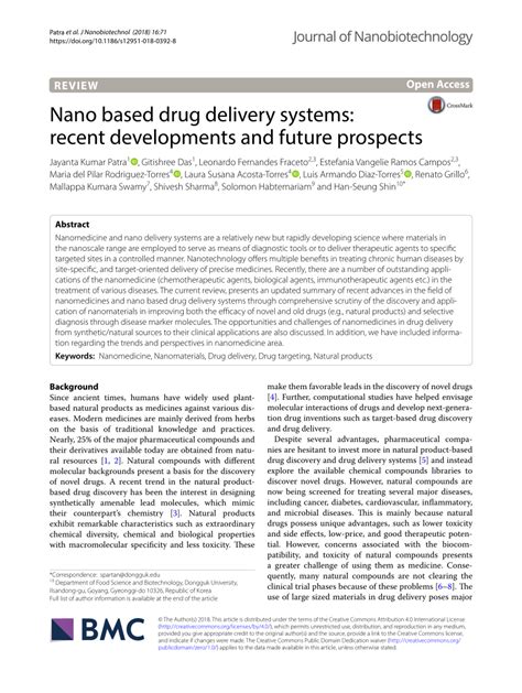 Nano based drug delivery systems: recent developments and future ... - wintechmobiles.com
