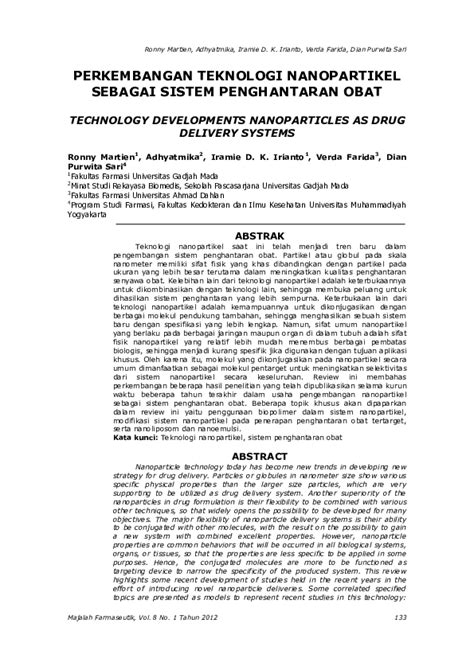 Nanopartikel Sebagai Sistem Penghantaran Obat Tertarget ... - URINDO - wintechmobiles.com