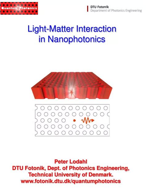 Nanophotonics: Light-Matter Interaction and Applications at the ... - wintechmobiles.com