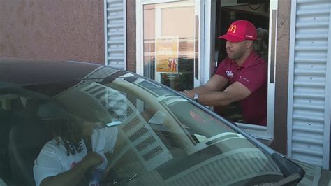 NASCAR driver surprises fans at a popular fast-food restaurant