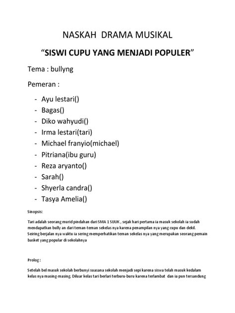 Naskah Drama Musikal "Bhineka Tunggal Ika" - Kelas 5 SDIT Makiya - muktibox.com