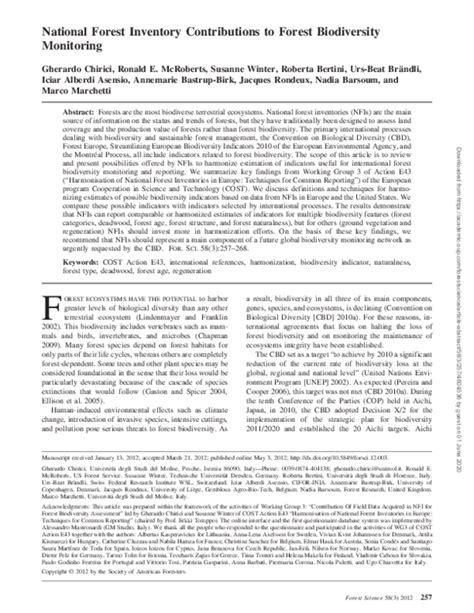 National Forest Inventory contributions to forest biodiversity monitoring - raincitystudios.com